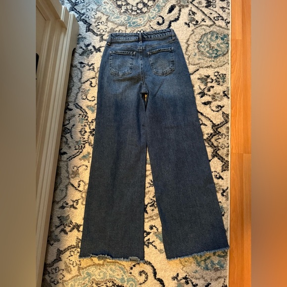 BCBGeneration Blue Flare Wide Leg Jeans Size 7/28 High Rise - Picture 2 of 14